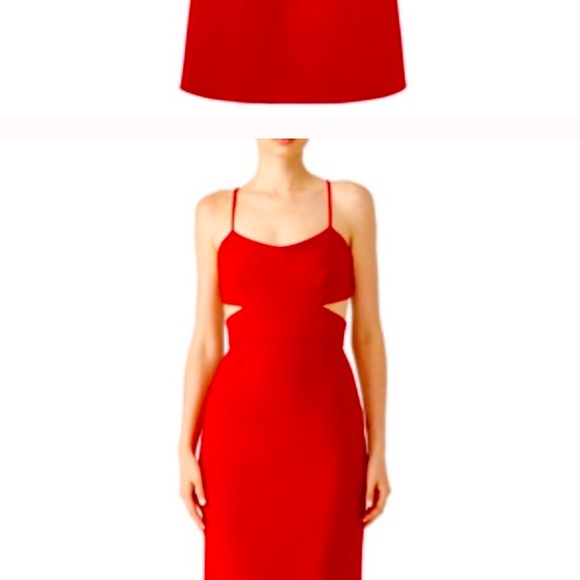 *SOLD* Jill Stuart Red Cardinal Gown $398 Cutout 6 - Picture 1 of 5